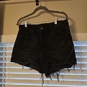 American Eagle Outfitters Black High-Waisted Jean Shorts